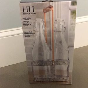 🆕Bottle Caddy 3 piece set Handcrafted galvanized metal